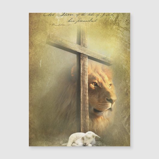 Christus der Löwe, das Lamm Gottes Magnetkarte (Vorderseite)