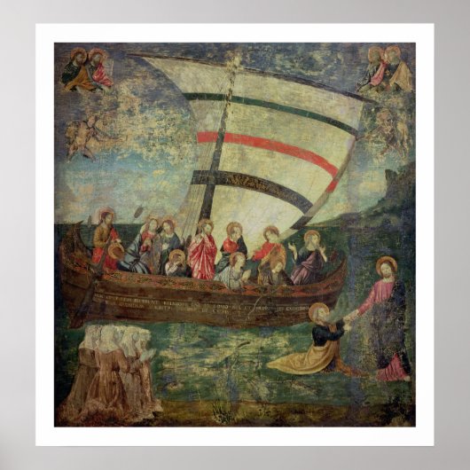 Christus, der nach dem "Navicella" auf dem Wasser  Poster (Vorne)