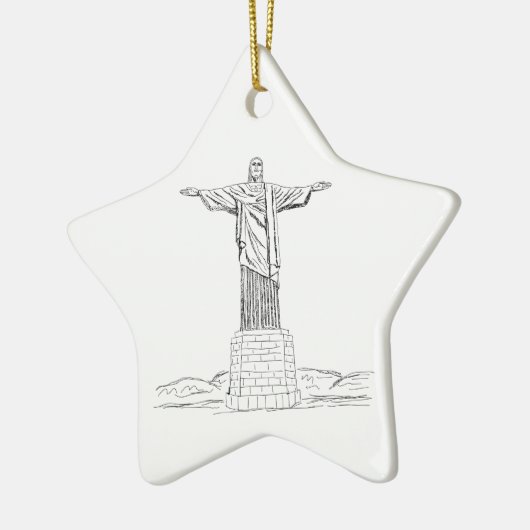Christus der Redeemer Keramik Ornament (Links)