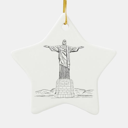 Christus der Redeemer Keramik Ornament (Hinten)