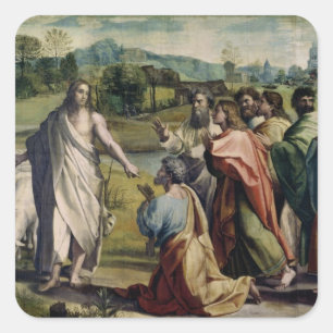 Christus Gebühr zu St Peter (Cartoon für das Sis Quadratischer Aufkleber