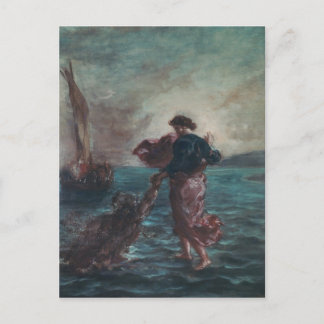 Christus geht auf Wasser Postkarte