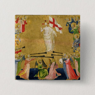 Christus glorifizierte im Gericht von Himmel, Button