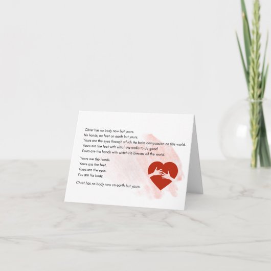 Christus hat jetzt keinen Körper außer deinen Mitt Dankeskarte (Vorderseite)