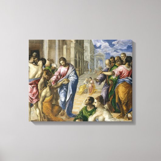 Christus Healing the Blind Leinwanddruck (Vorderseite)