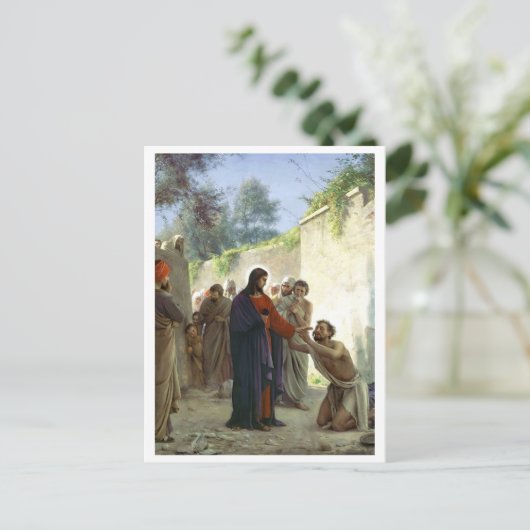 Christus Healing the Blind Man Postkarte (Stehend Vorderseite)