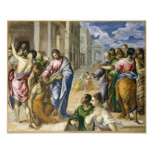 Christus heilt einen Blinden El Greco Fotodruck