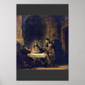 Christus im Emmaus bei Rembrandt Harmensz. Van Rij Poster (Vorne)