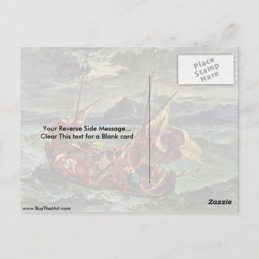 Christus im Galiläa von Eugene Delacroix Postkarte (Rückseite)