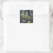 Christus im Garten des Lebens Quadratischer Aufkleber (Tasche)