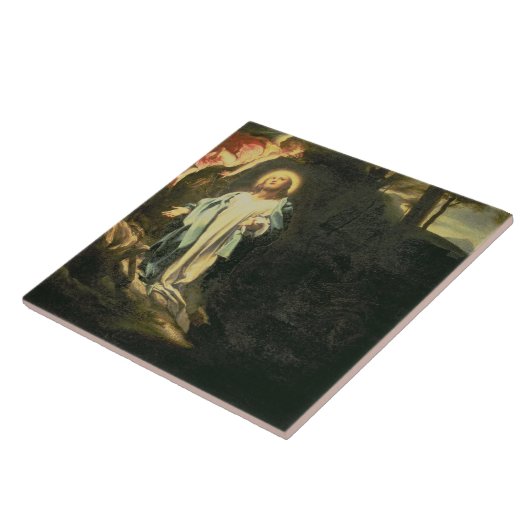 Christus im Garten von Gethsemane 3 Fliese (Seite)