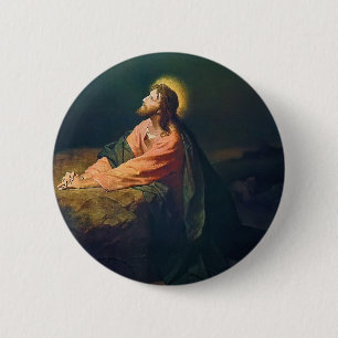 Christus im Garten von Gethsemane Malerei Button