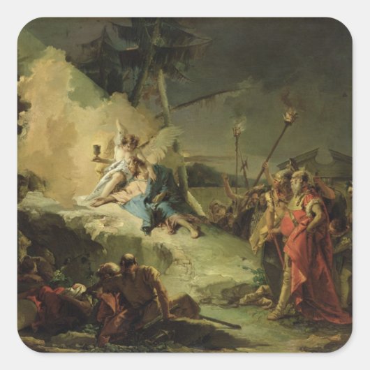 Christus im Garten von Gethsemane Quadratischer Aufkleber (Vorderseite)