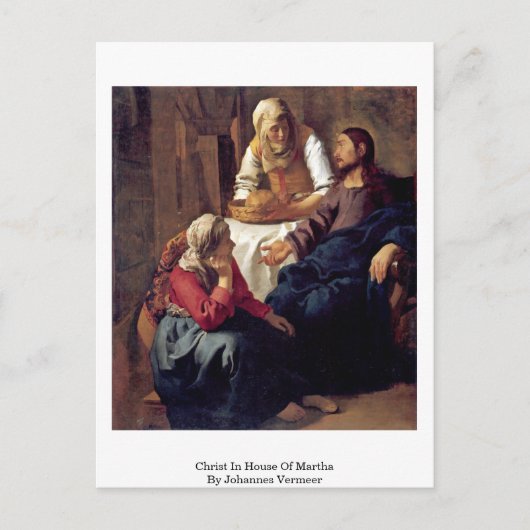 Christus im Haus Martha von Johannes Vermeer Postkarte (Vorderseite)