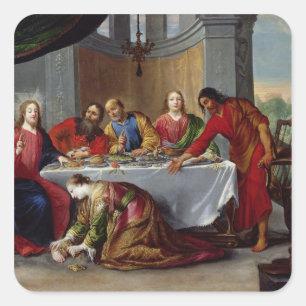 Christus im Haus Simon des Pharisees Quadratischer Aufkleber