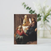 Christus im Haus von Martha, Mary von Johannes Ver Postkarte (Stehend Vorderseite)