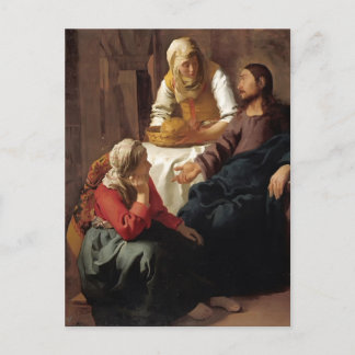 Christus im Haus von Martha, Mary von Johannes Ver Postkarte