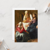 Christus im Haus von Martha und Maria Karte (Vorderseite/Rückseite Beispiel)