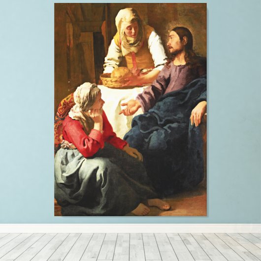 Christus im Haus von Martha und Maria Leinwanddruck (Insitu (Holzboden))
