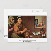 Christus im Haus von Martha und Maria Postkarte (Vorne/Hinten)