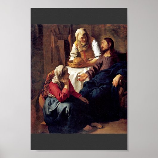 Christus im Haus von Martha und Maria, von Vermee Poster (Vorne)