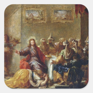 Christus im Haus von Simon der Pharisee, 1660 Quadratischer Aufkleber