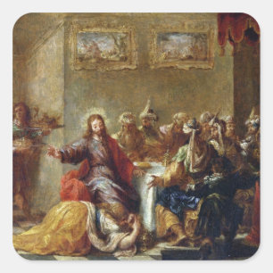 Christus im Haus von Simon der Pharisee, 1660 Quadratischer Aufkleber