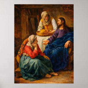 Christus im Hause von Martha und Maria Poster