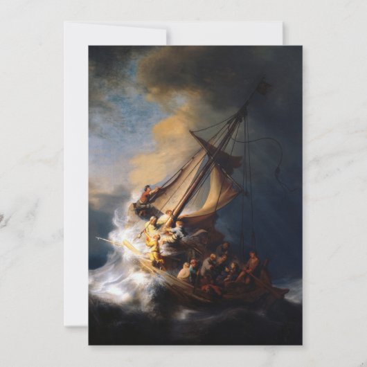 Christus im Sturm am Meer von Galiläa Dankeskarte (Vorderseite)