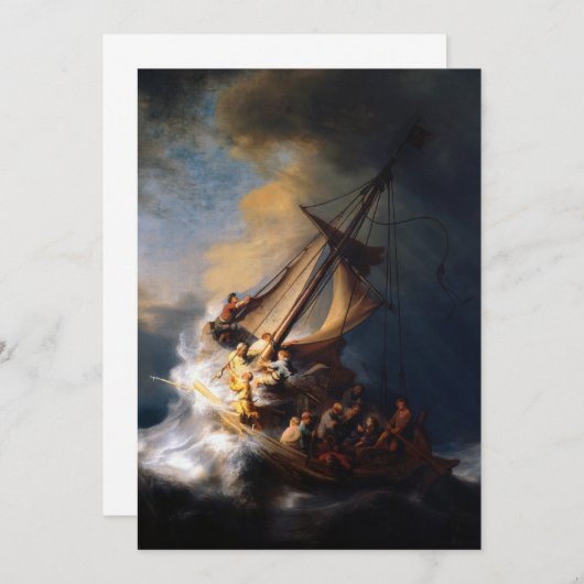 Christus im Sturm am Meer von Galiläa Dankeskarte (Vorne/Hinten)