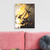 Christus im Sturm am Meer von Galiläa- Rembrandt Leinwanddruck (Insitu (Wohnzimmer))