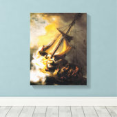 Christus im Sturm am Meer von Galiläa- Rembrandt Leinwanddruck (Insitu (Holzboden))