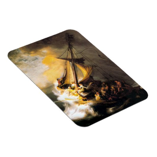 Christus im Sturm am Meer von Galiläa- Rembrandt Magnet (Rechte Seite)
