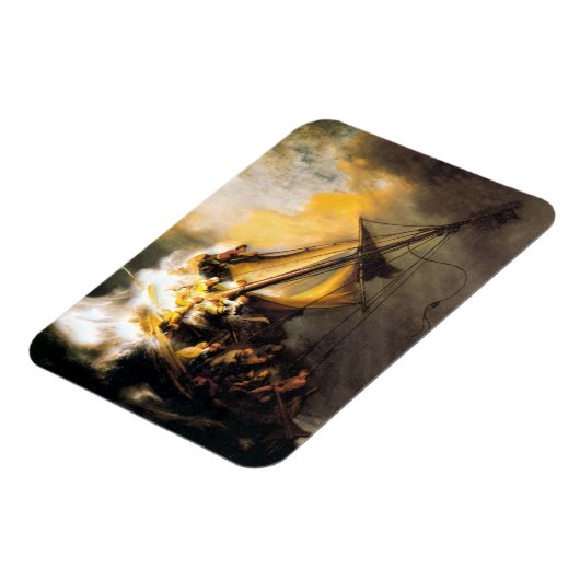 Christus im Sturm am Meer von Galiläa- Rembrandt Magnet (Linke Seite)