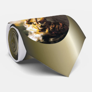 Christus im Sturm auf Meer von Galiläa Rembrandt Krawatte