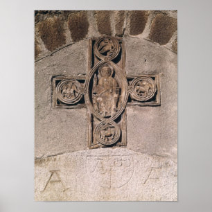 Christus in der Majestät mit Symbolen von Poster