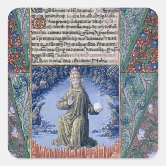 Christus in der Majestät Quadratischer Aufkleber (Vorderseite)