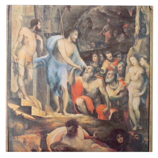 Christus in der Schwebe, c.1530-35 (Platte) Fliese (Vorderseite)
