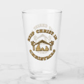 Christus in der Weihnachtskrippe 16 oz Glas behalt (Vorderseite)