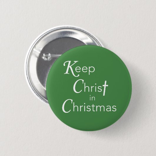 Christus in der Weihnachtszeit behalten, Runde Button (Vorne & Hinten)