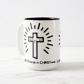 Christus in der Weihnachtszeit-Tasse Zweifarbige Tasse (Vorderseite Links)
