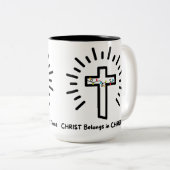 Christus in der Weihnachtszeit-Tasse Zweifarbige Tasse (VorderseiteRechts)