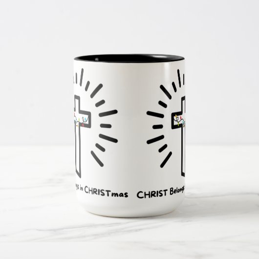 Christus in der Weihnachtszeit-Tasse Zweifarbige Tasse (Mittel)