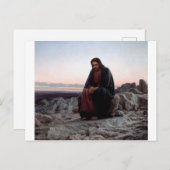 Christus in der Wildnis, Ivan Kramskoi Postkarte (Vorne/Hinten)