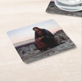 Christus in der Wildnis, Ivan Kramskoi Rechteckiger Pappuntersetzer (angewinkelt)