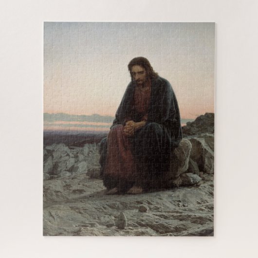 Christus in der Wildnis - Ivan Kramskoy Puzzle (Vertikal)