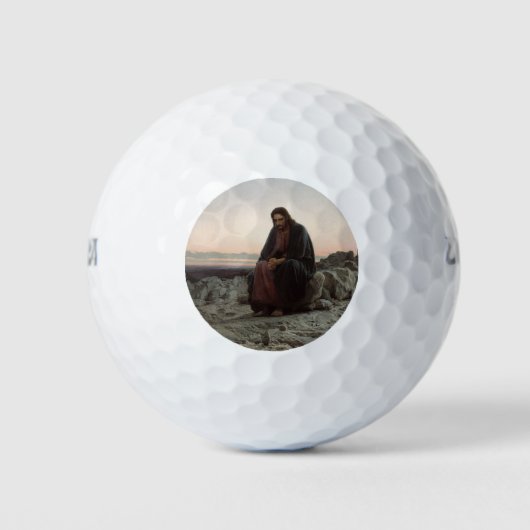 Christus in der Wildnis (von Ivan Kramskoi) Golfball (Vorderseite)