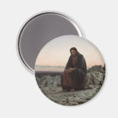 Christus in der Wildnis (von Ivan Kramskoi) Magnet (Vorderseite/Rückseite)