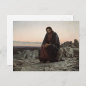 Christus in der Wildnis (von Ivan Kramskoi) Postkarte (Vorne/Hinten)