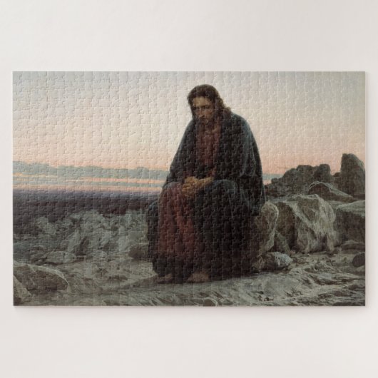 Christus in der Wildnis (von Ivan Kramskoi) Puzzle (Horizontal)